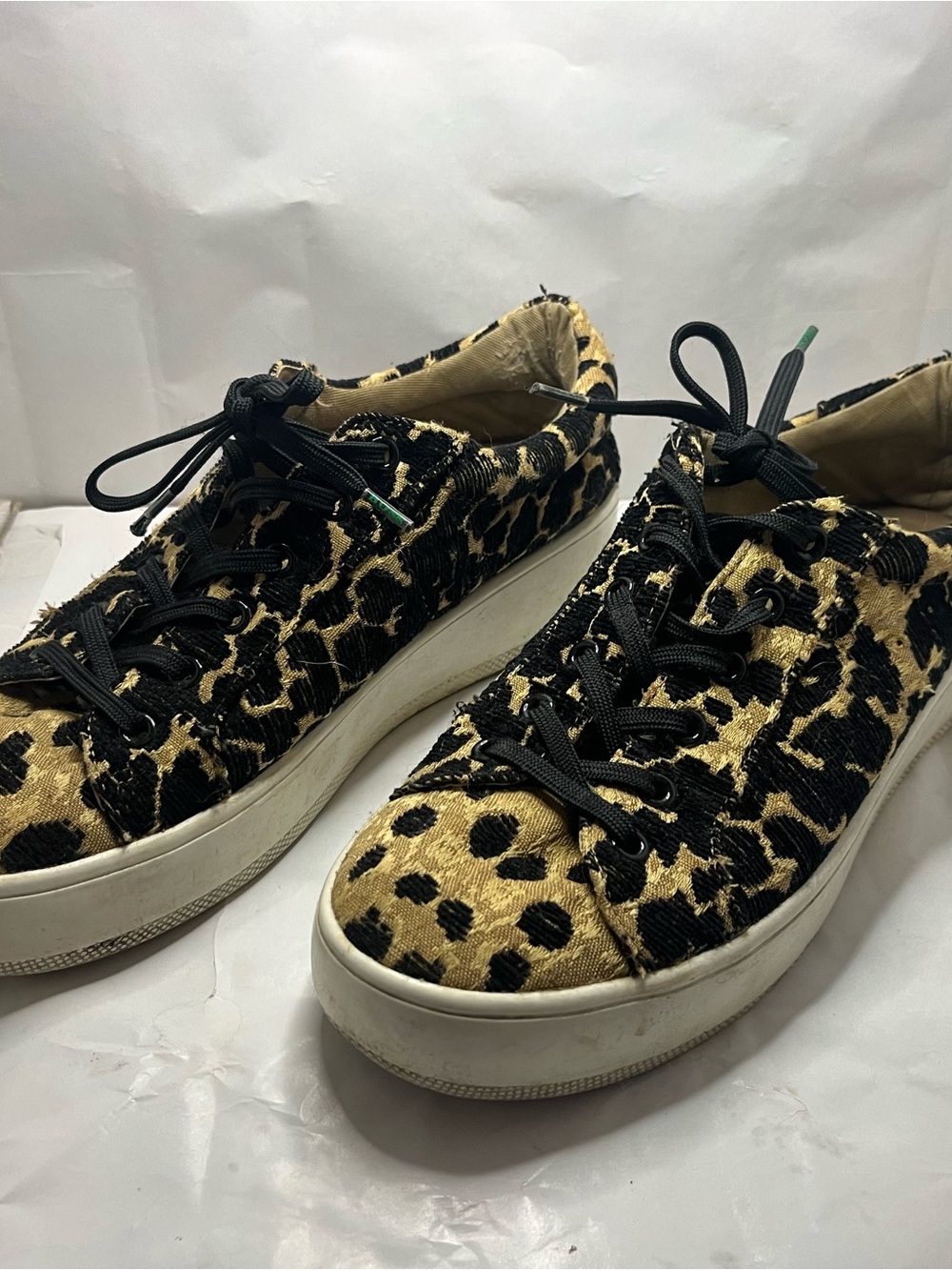 Steve Madden Leopard Print Platform Sneakers look better in real life size 10